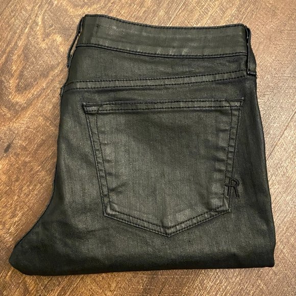 Rich + Skinny Black Waxed Jeans - Size 27 - Picture 7 of 7